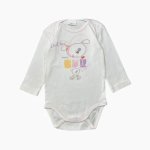 Body bébé blanc manches longues avec imprimé animal – Mots d’Enfants 6 mois, d'occasion