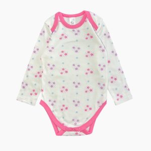 Body bébé blanc manches longues à étoiles roses violettes et bleues. C&A, 23 mois d'occasion