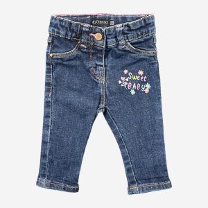 Jean bleu foncé Inextenso avec broderie “Sweet Baby” et poches arrière. 6 mois d'occasion