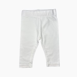 Legging bébé blanc uni avec taille élastique – 3 mois, d'occasion