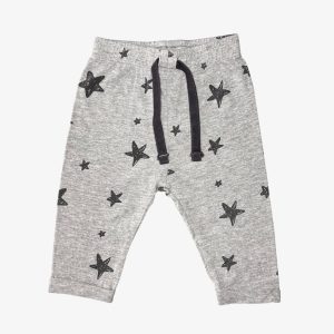 Legging gris chiné bébé avec étoiles noires et cordons noirs – In Extenso, 6 mois d'occasion