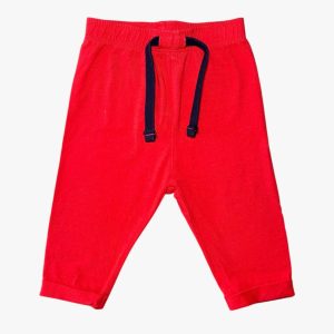 Legging rouge uni pour bébé avec lacets noirs à la taille, In Extenso 6 mois, d'occasion