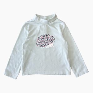 Sous-pull bébé bleu clair à manches longues avec col montant et motif hérisson fleuri, 18 mois, d'occasion