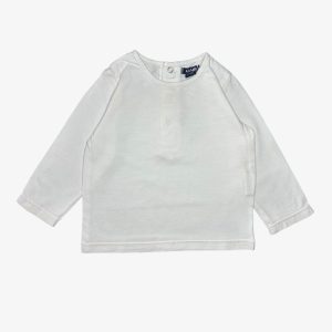 T-shirt bébé blanc uni à manches longues. Kiabi, 6 mois d'occasion