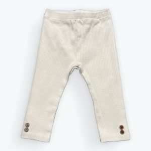 Legging bébé crème boutons décoratif au bas. Seconde main.