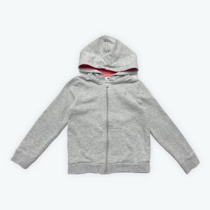 Gilet bébé manches longues gris clair zippé devant. Seconde main.