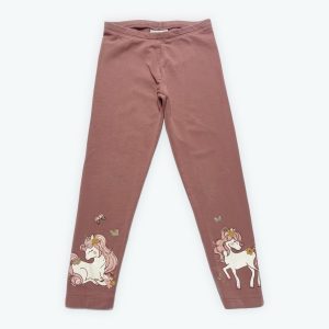 Legging enfant terracotta motifs licorne aux bas. Seconde main.
