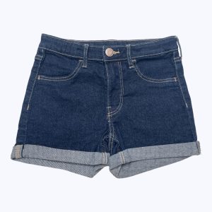 Short enfant jean revers au fond, taille ajustable. Seconde main.