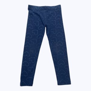 Legging enfant bleu cœurs paillettes. Seconde main.