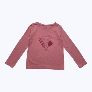 T-shirt enfant rose manches longues dessin sucettes devant. Seconde main.
