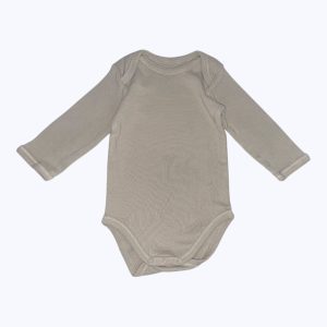 Body bébé grège manches longues pressions entrejambe.