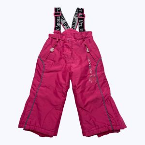 Combinaison de ski rose bretelles élastiques, poches zippées. Seconde main.