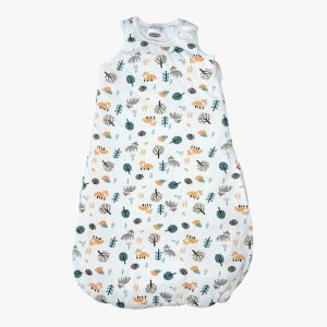 Gigoteuse bébé blanche avec motifs animaux et arbres de la forêt. Lily et Dan, 3/6 mois d'occasion