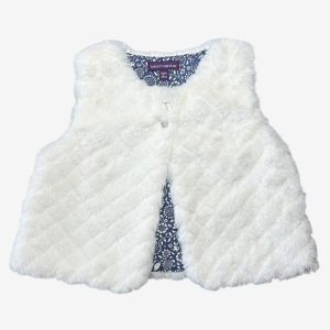 Gilet bébé blanc effet fourrure Sergent Major 6 mois, d'occasion