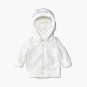 Veste bébé blanche en fausse fourrure avec capuche. Orchestra, 9 mois d'occasion