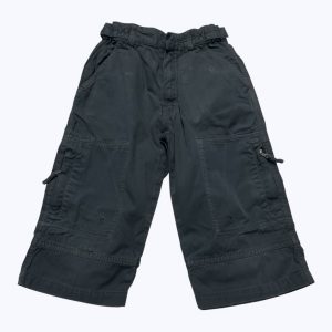 Pantacourt enfant gris poches plaquées zippées élastique à la taille. Seconde main.