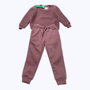 Ensemble jogging enfant vieux rose foncé sweat effet peluche bas molleton. Seconde main.