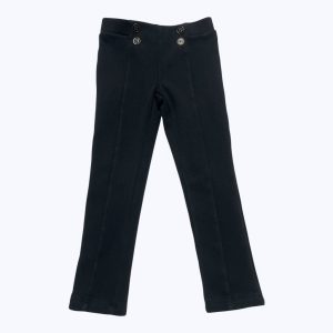 Pantalon enfant molleton noir découpe sur les jambes élastique à la taille, boutons décoratifs. Seconde main.