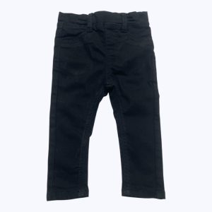 Pantalon bébé noir, taille ajustable poches décoratives. Seconde main.