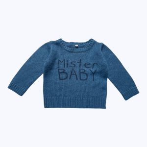 Pull bébé manches longues message imprimé devant. Seconde main.