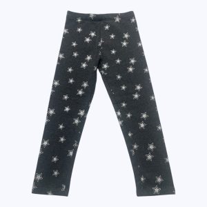 Jogging enfant molleton gris foncé motifs étoiles argentées élastiqué à la taille. Seconde main.
