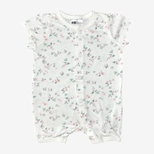 Barboteuse blanche à fleurs , H&M 1 mois d'occasion