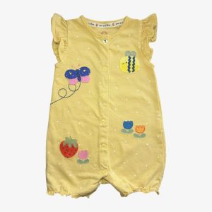 Barboteuse bébé jaune avec motifs abeille, papillon et fleurs. Next Baby, 6/9 mois d'occasion