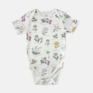 Blanc blanc motifs fleurs et fruits, C&A, 9/12 mois d 'occasion