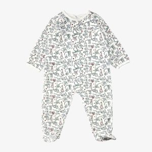 Dors-bien bébé blanc avec motifs chats multicolores. Petit Bateau, 18 mois d'occasion