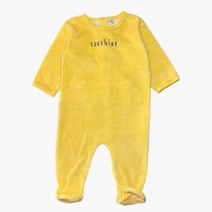 Dors-bien bébé jaune en velours avec inscription “Sunshine” Zeeman, 6 mois d'occasion
