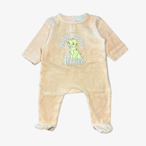 Dors-bien bébé orange en velours avec motif Simba “Born to be brave” Disney, 3 mois d'occasion