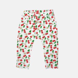 Legging blanc motifs cerises et fleurs. Mayoral, 4/6 mois d'occasion