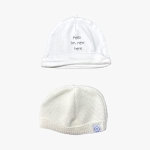 Lot bonnet blanc 0/1 mois d'occasion