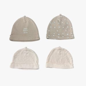 Lot Bonnets marron et beige 0/1 mois, d'occasion