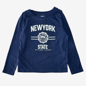 T-shirt bleu marine avec inscription New York. Kiabi, 4 ans d'occasion