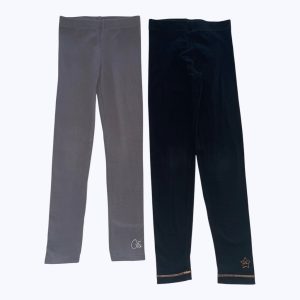 Lot legging enfant noir fond cuivre et gris 3/4 logo argent au bas. Seconde main.