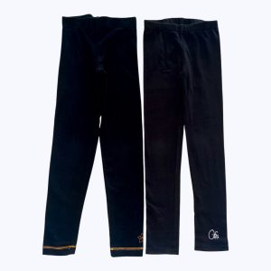 Lot legging enfant noir fond cuivre et fond argent. Seconde main.
