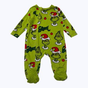 Dors bien bébé velours manches longues motifs Grinch. Seconde main.