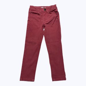 Pantalon enfant vieux rose foncé, taille ajustable. Seconde main.