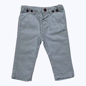 Pantalon bébé bleu ciel effet maille piquée, taille ajustable. Seconde main.