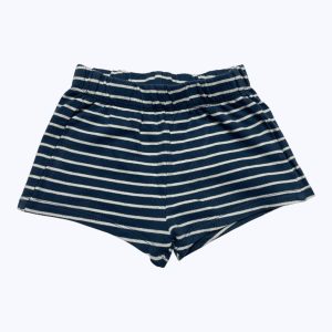 Short bébé maille rayé blanc marine élastique à la taille. Seconde main.