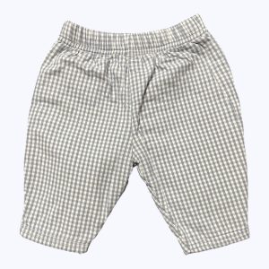 Pantalon bébé vichy blanc gris entièrement doublé. Seconde main.