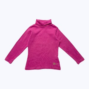 T-shirt enfant col roulé manches longues fuchsia. Seconde main.