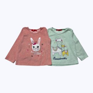 Lot 2 hauts de pyjama enfant velours manches longues. Seconde main.