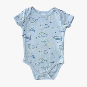 Body bleu avec divers dinosaures 12 mois Kiabi, d'occasion