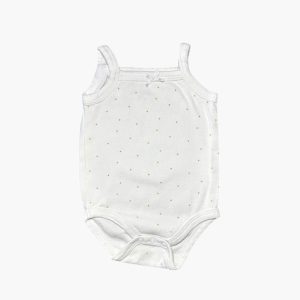 Body blanc débardeur à pois 3 mois Kiabi, d'occasion