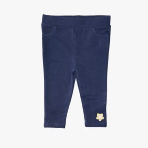 Legging bleu marine avec fleur brodé 6 mois Orchestra, d'occasion