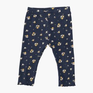 Legging noir côtelé fleuri 18 mois Kiabi, d'occasion