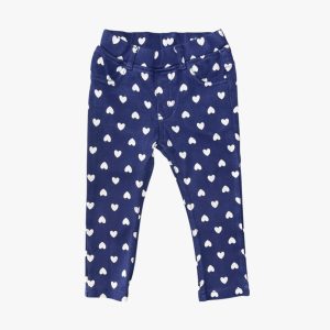Pantalon marine à cœurs blancs 2 ans H&M, d'occasion