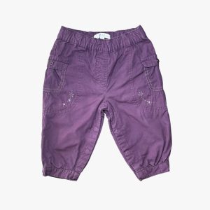 Pantalon violet petits motifs argentés 9 mois Kitchoun, d'occasion
